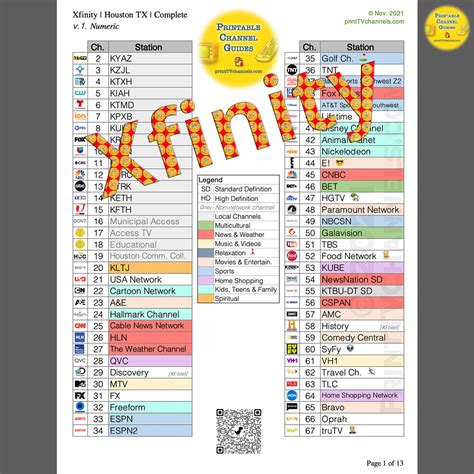 printable Xfinity channel guide by zip code